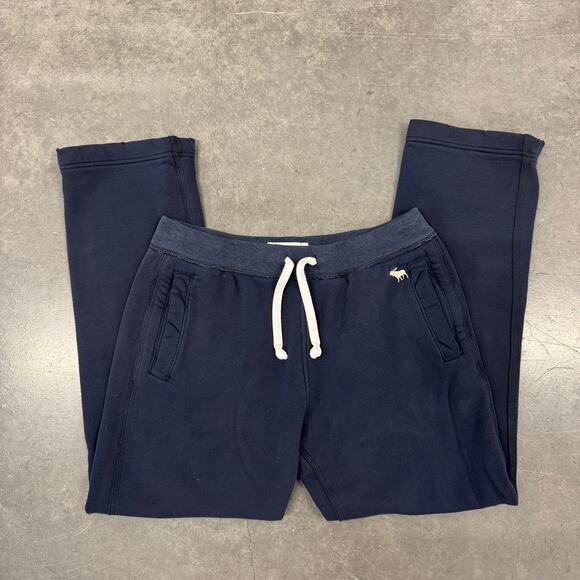 Vintage Abercrombie & Fitch Navy Wide Leg Flare Lounge Sweapants Small - Picture 1 of 5